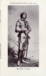 98073 Portret van Jeanne d'Arc, voorgesteld door R.W.F. van Bijlandt, hoofdpersoon in de maskeradeoptocht te Utrecht ...